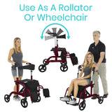 MOB1018REDOB *Open Box* Wheelchair Rollator Red
