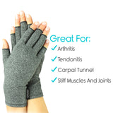 SUP1019XL2PAK Arthritis Gloves Gray 2 Pack