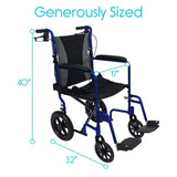 MOB1021BLUSD *Scratch & Dent* Transport Wheelchair