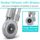 MOB1064GRY Walker Wheels with Brakes