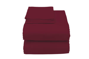 C3058Y Hospital Bed Sheet Set in Burgundy