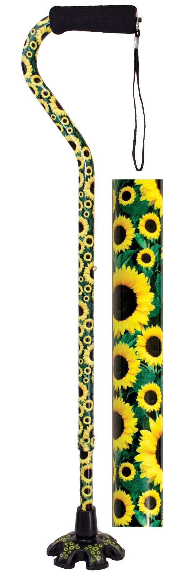 W1343F Couture Offset Cane with Matching Tip - Sunflower