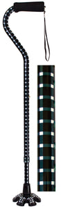 W1343H Couture Offset Cane with Matching Tip - Hounds Tooth