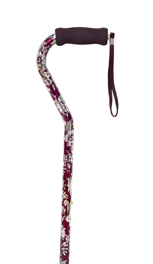 W1345Y Designer Offset Cane - Burgundy